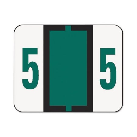 Smead Smead, NUMERICAL END TAB FILE FOLDER LABELS, 5, 1 X 1.25, WHITE, 500/ROLL 67375